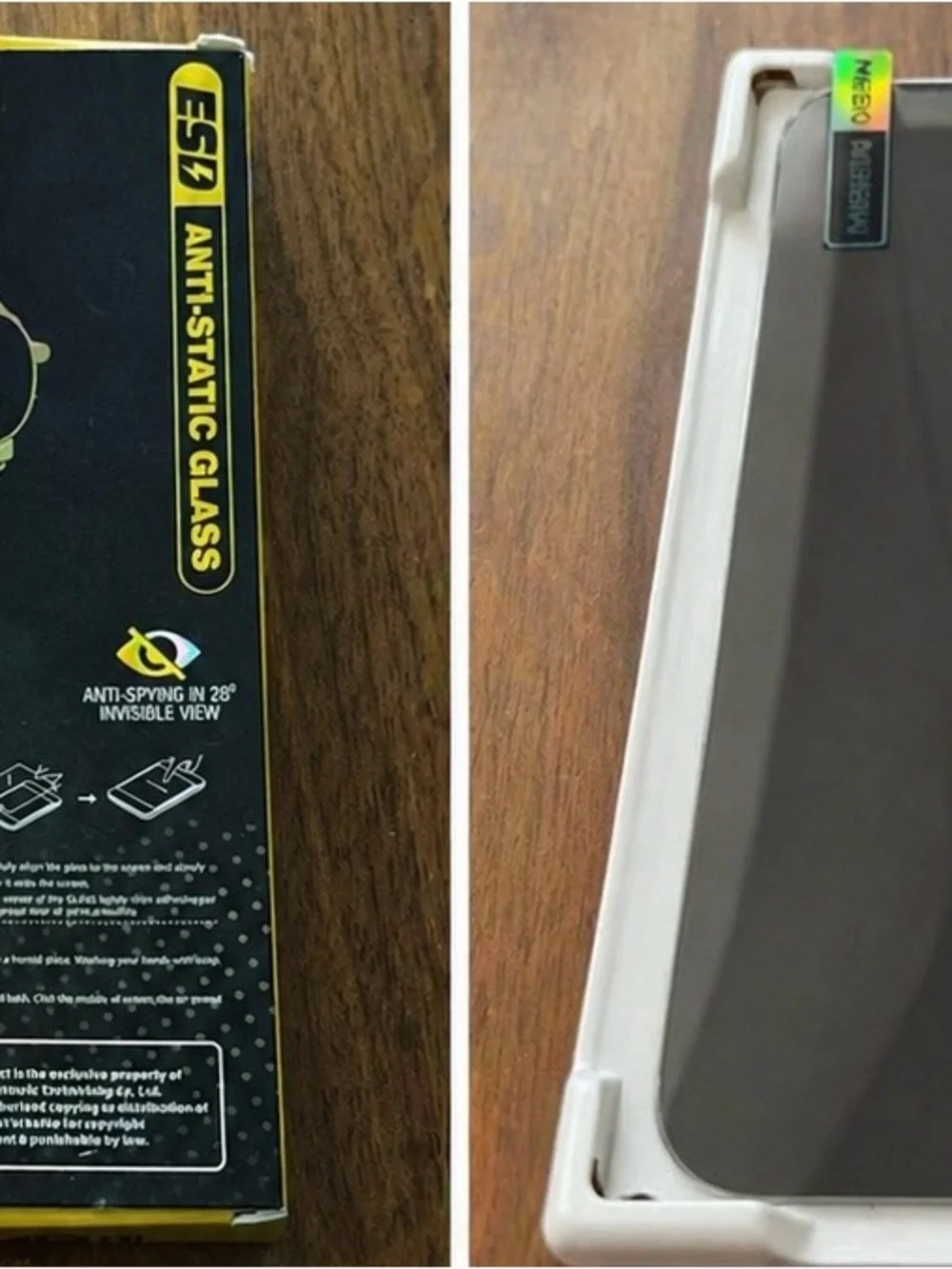 Privacy 28° Tempered Glass Screen Protector - Black/Gold